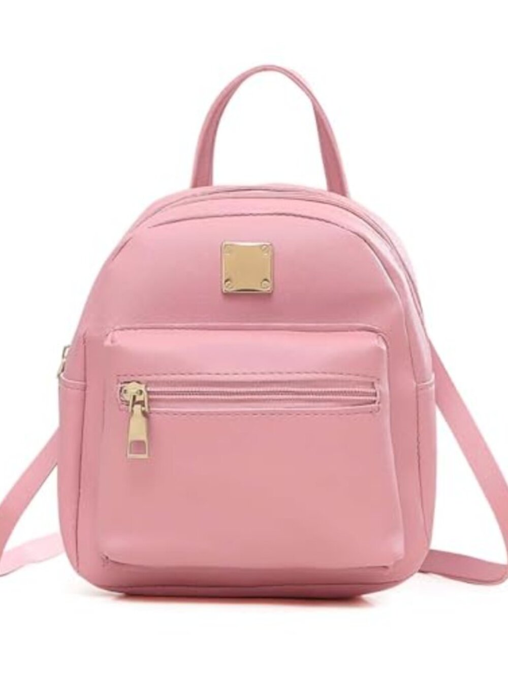 Small Faux Leather Backpack Purse for Women Mini Casual Daypack with Adjustable